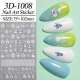 Christmas Series Nail Art Sticker Flat Belt Adhesive Christmas Snowman Elk Nail Sticker Ornament 3D