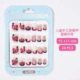 Children's Nail Art Nail Sticker Girl Cartoon 24 Nail Art Sticker Cute Removable press on nails With Drill