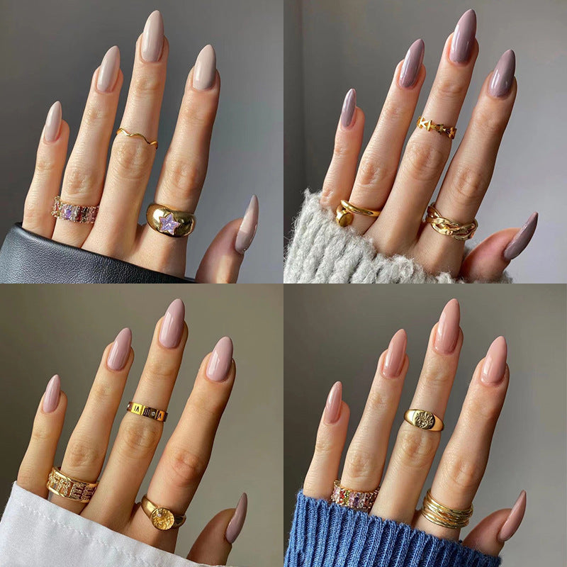 Medium and Long Collection Solid Color Nail Sheet Wholesale Nail Art Finished  Nail Patch Advanced ｜365nails