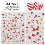 Original Christmas Nail Art Sticker 5D Embossed Three-dimensional Happy Christmas Elements DIY Nail Sticker Ornament AA