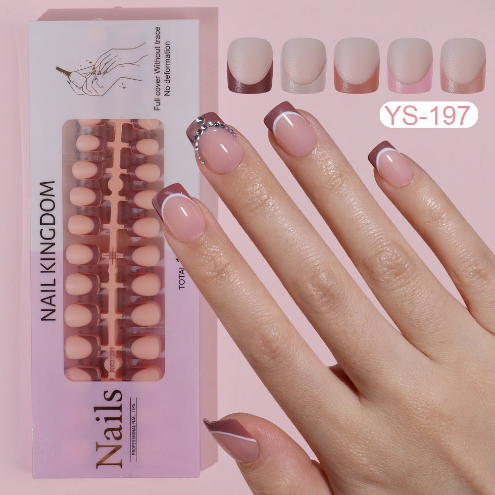 Nail Tips Wear armor  French five-color manicure fake nails, prefabricated nail seamless matte color nail patches 150 pieces