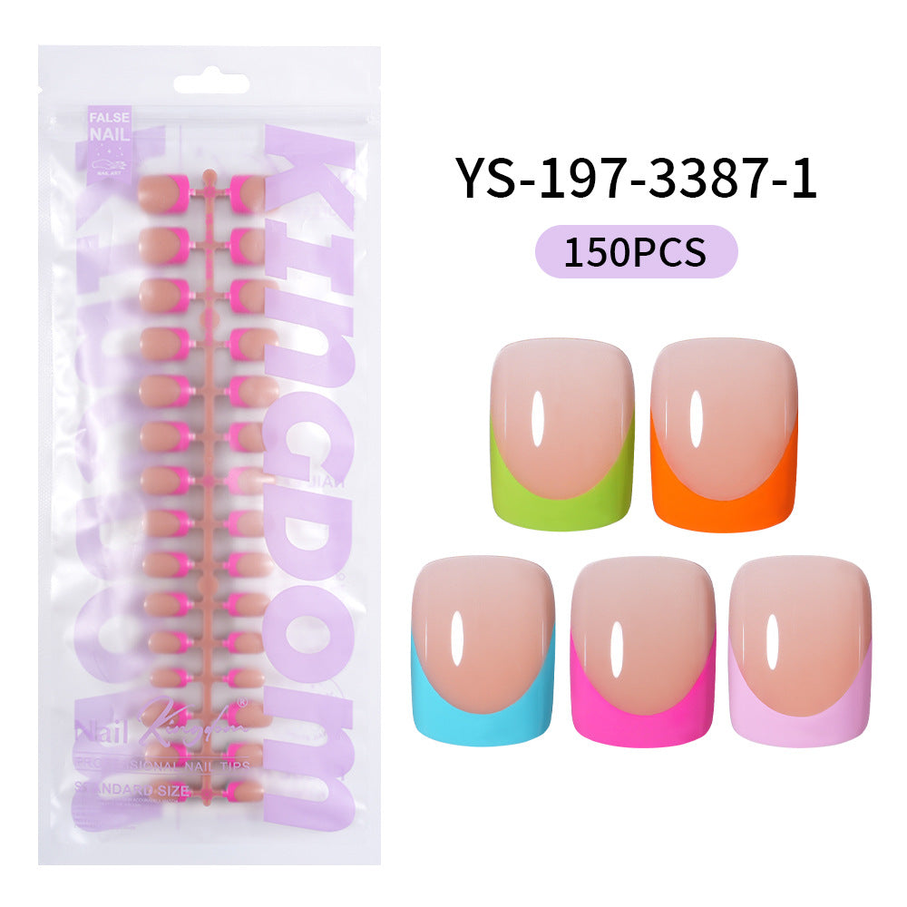 Nail Tips French press on nails  explosion five-color rectangular versatile removable patch manicure 150 pieces fake nail piece