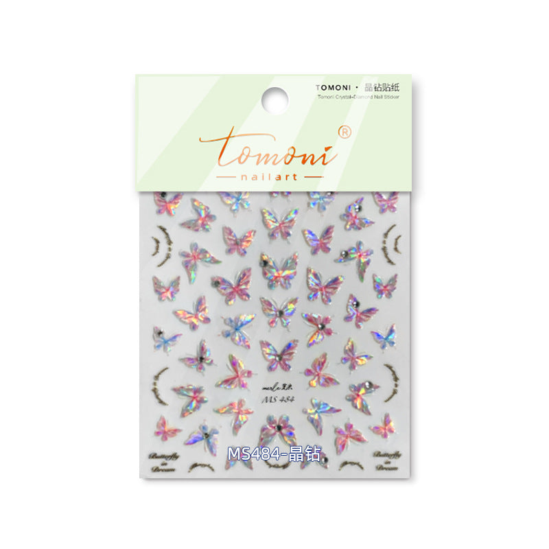 Crystal Diamond Butterfly – Holographic Nail Art Set