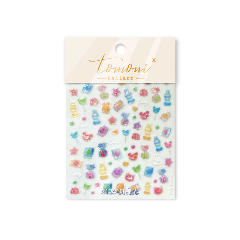 Sweet Candy: "Shell Shine" – 3D Embossed Nail Sticker