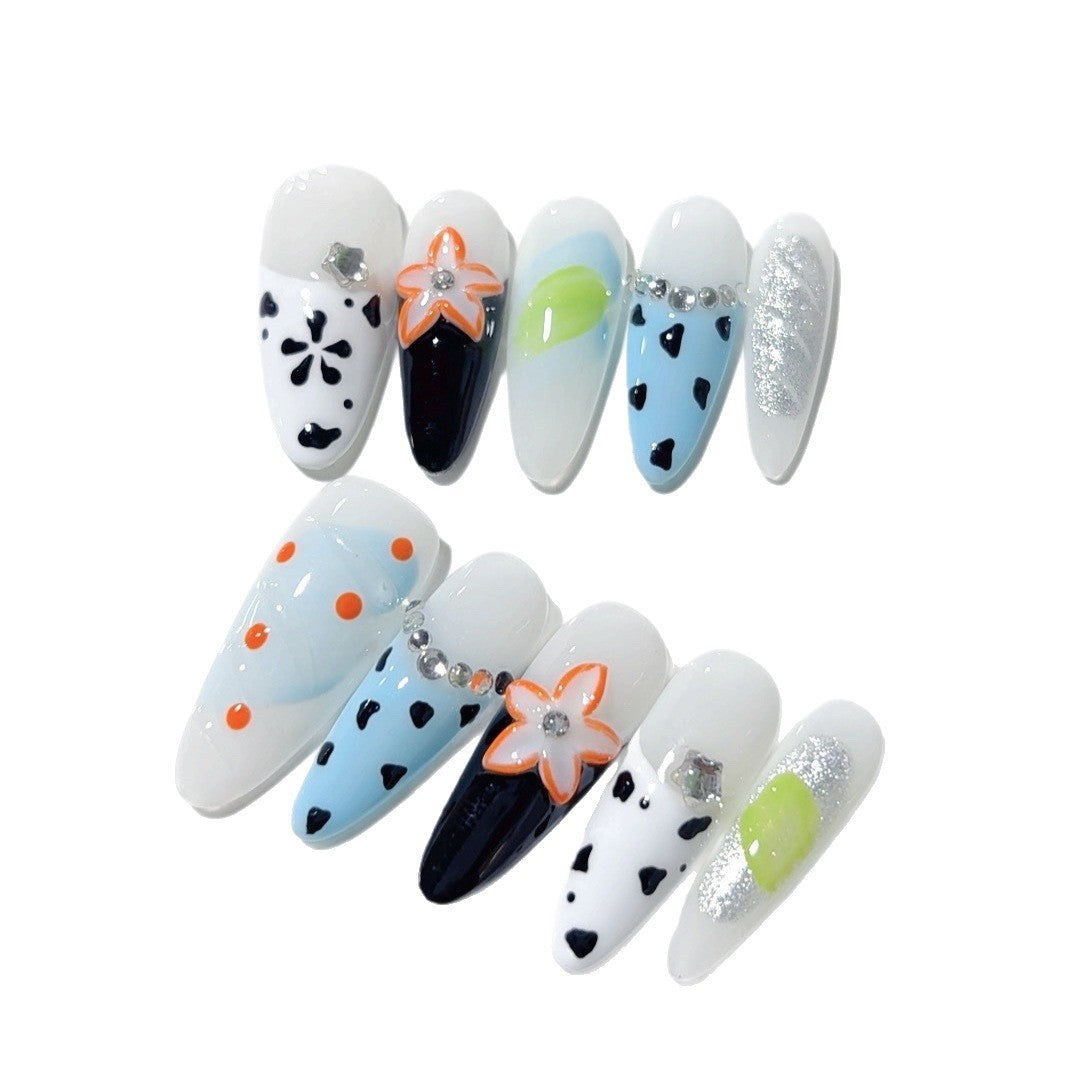 Alien Bloom: "Cosmic Star" – Extra Long Stiletto Press-On Nails