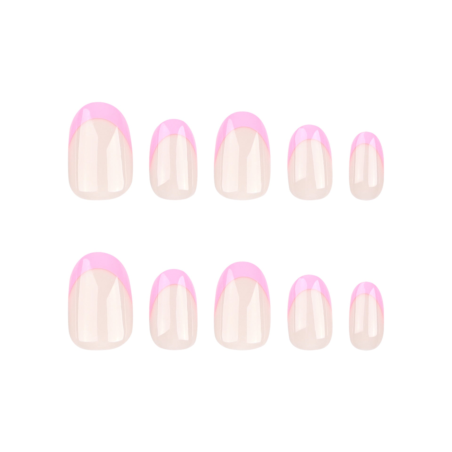 24 pieces simple short short round wearable French manicure rose red detachable wearable nail piece finished product wholesale