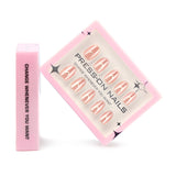 30 pieces of golden love short almonds press-on nails