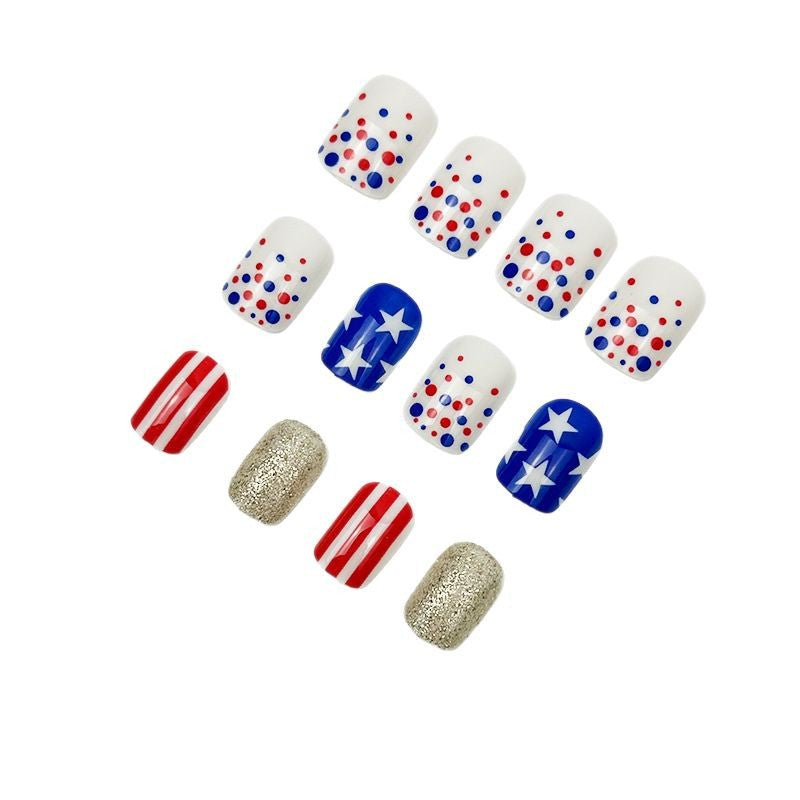 365nails: "Festive Gingham" – Plaid & Star Printed Oval Nails