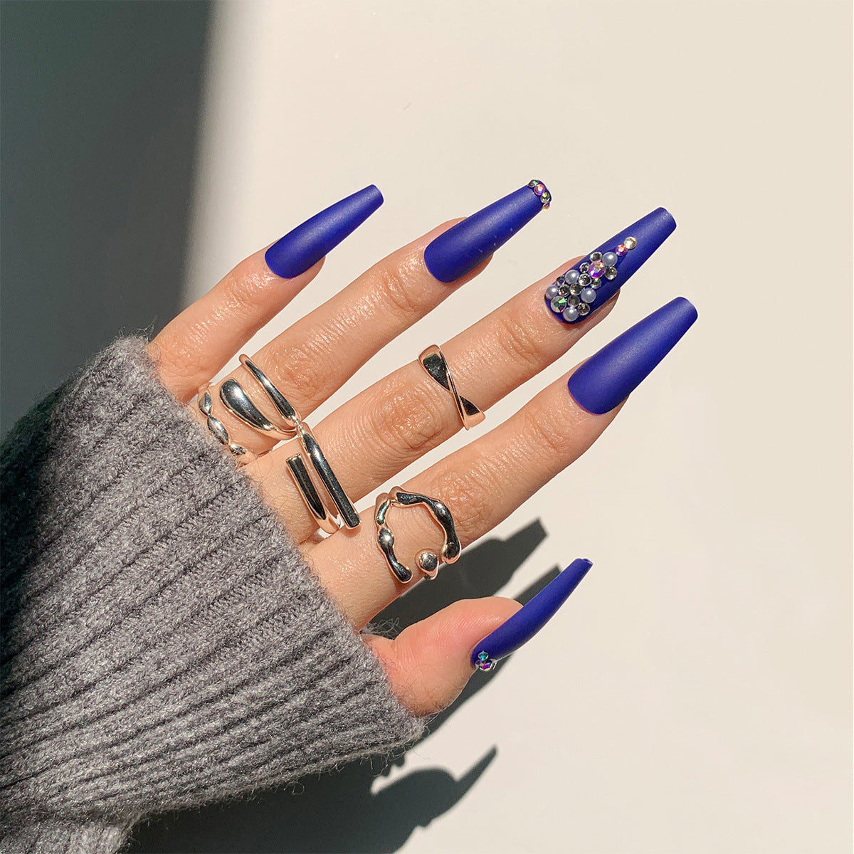 Royal blue  whitening manicure full diamond series   direct supply  wholesale  wholesale｜365nails
