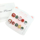 Christmas Cute Kids Press On Nails with Holiday Characters