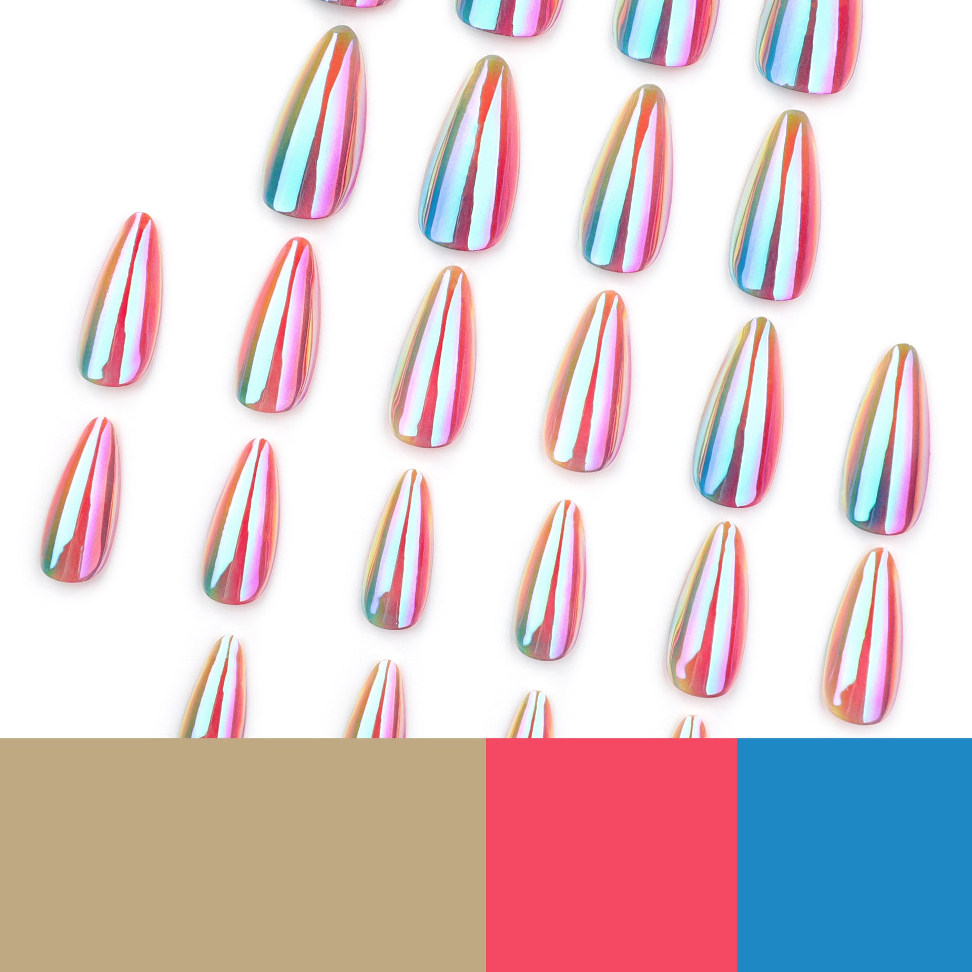 彩色塗層短款杏仁形穿戴甲 熱銷批發｜365nails