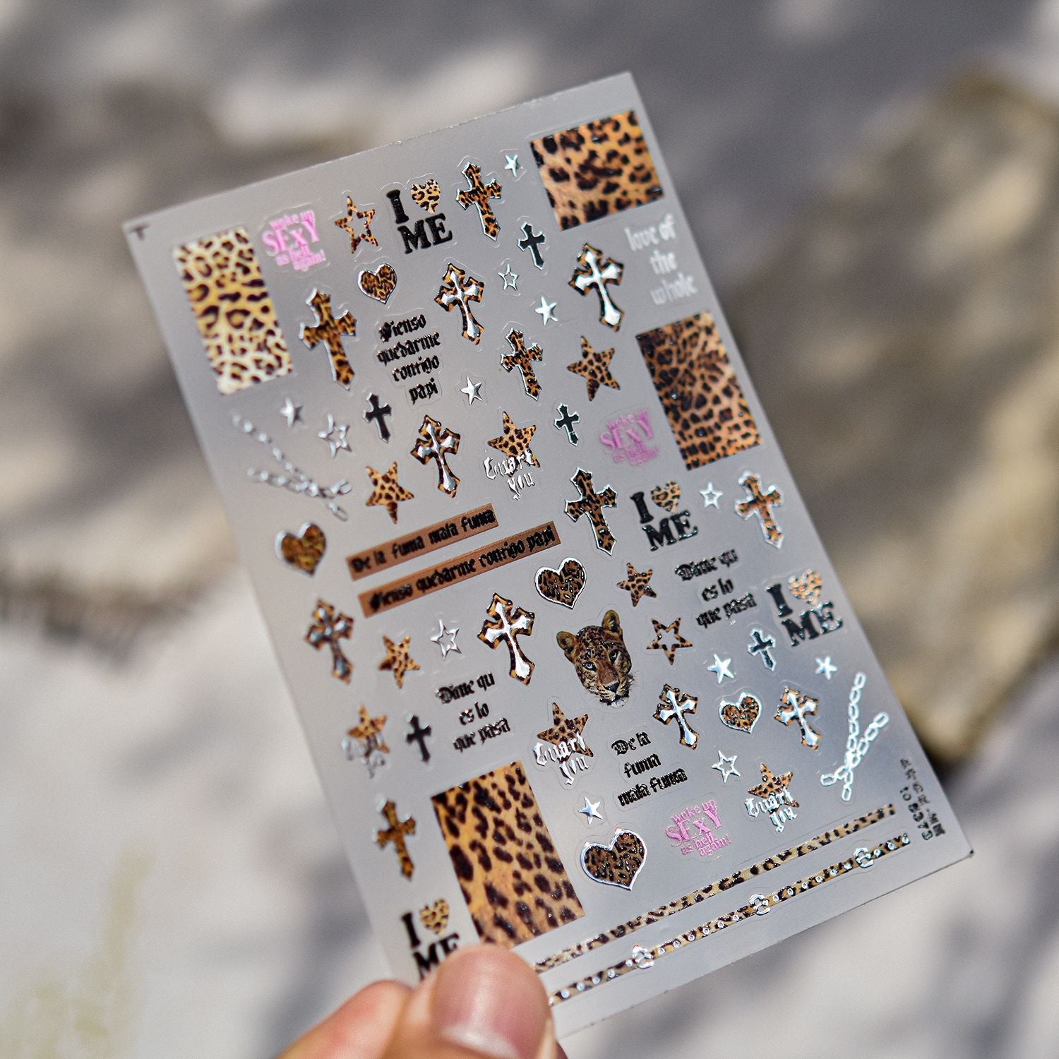 Denim Patch Collection: "Vintage Denim Patch & Kitten" – 3D Embossed Nail Sticker