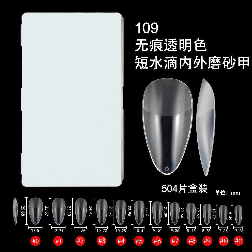 Nail Tips nail pads are light and seamless 504 pieces of porcelain white boxed semi-matte, free of engraving and grinding, press on nails pads, patches, fake nails.