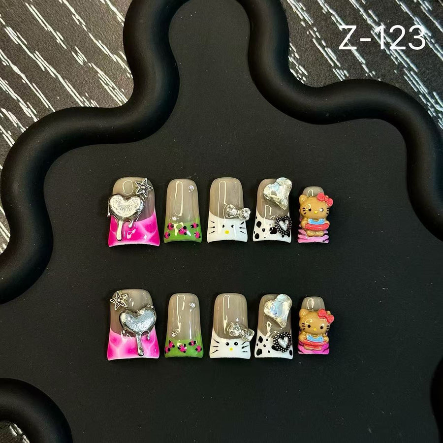 365nails: "Kawaii Tales" – 3D Cartoon Handmade Square Nails