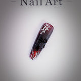 Title Crimson Web Nocturne | Gothic Spider Press-On Nails