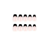 Use unha curta francesa preta, use unha curta, atacado, unhas postiças, unhas postiças, 365nails