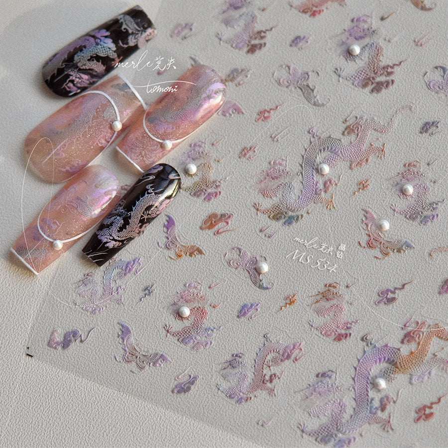 365nails: "Cristal de dragon chinois holographique" – Autocollants pour ongles