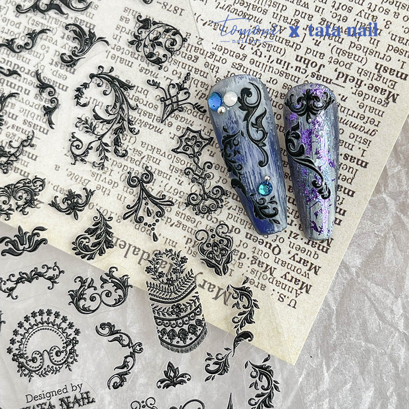 365nails: « dentelle baroque vintage gaufrée » – Autocollants pour ongles