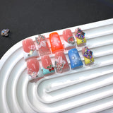 Colorful Crystal Butterfly Glossy Press On Nails