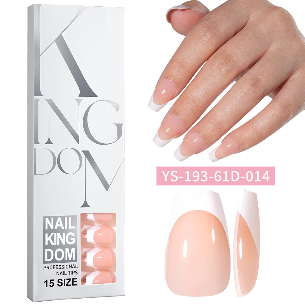 Hot-selling French-style armor, simple spray oil-shiny patch manicure removable trapezoidal nail piece 120 pieces in a box