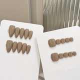 Simple love horse gray, daily gray, gentle big-name texture, niche cold wind press on nails | 365nails