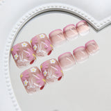 purpl small daisy bow Frnch   Prss-on tonails nail finishd product rmovabl 24 pics｜365nails