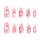 Uñas postizas con diseño de corazón, luna y estrella, venta al por mayor, diseño de San Valentín en color rosa, con destellos de amor y diamantes, para uñas postizas | 365nails