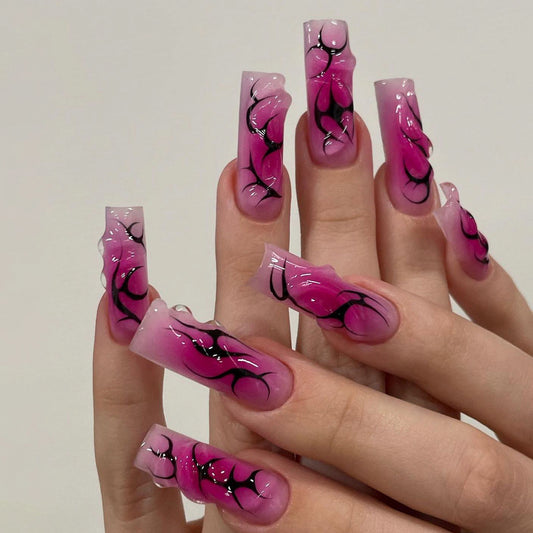 special for nail-wearing Spice Girls 3D three-dimensional smudging nail art, hot-selling rectangular nail- wholesale in Europe and America｜365nails