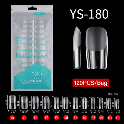 Nail Tips Free engraving and semi-matte press on nails pads 120 pieces, transparent and seamless fake nails in bags, fully attached to matte nail pads