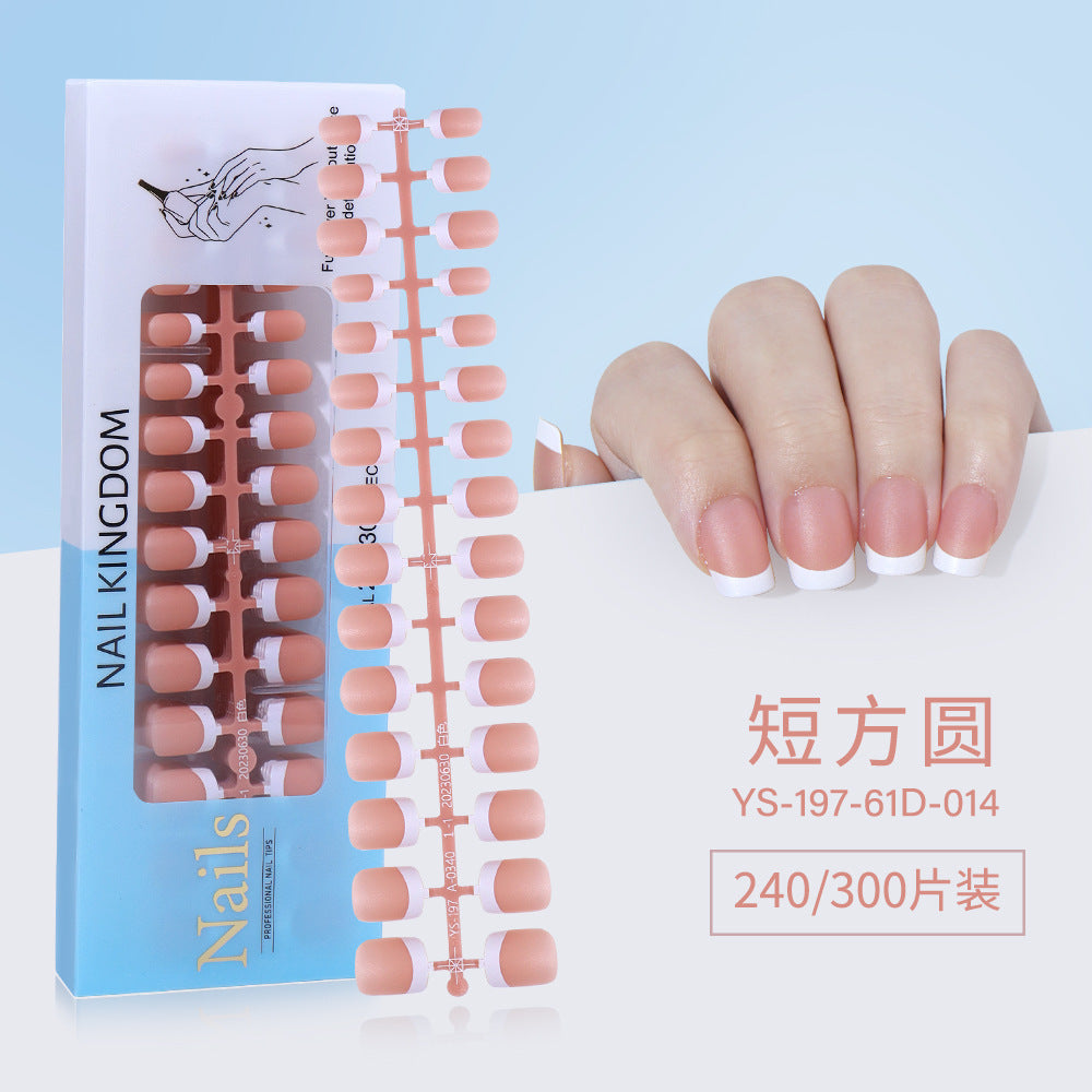 Nail Tips New  French press on nails 240 pieces boxed fake nail manicure work in progress matte full sticker French nail piece