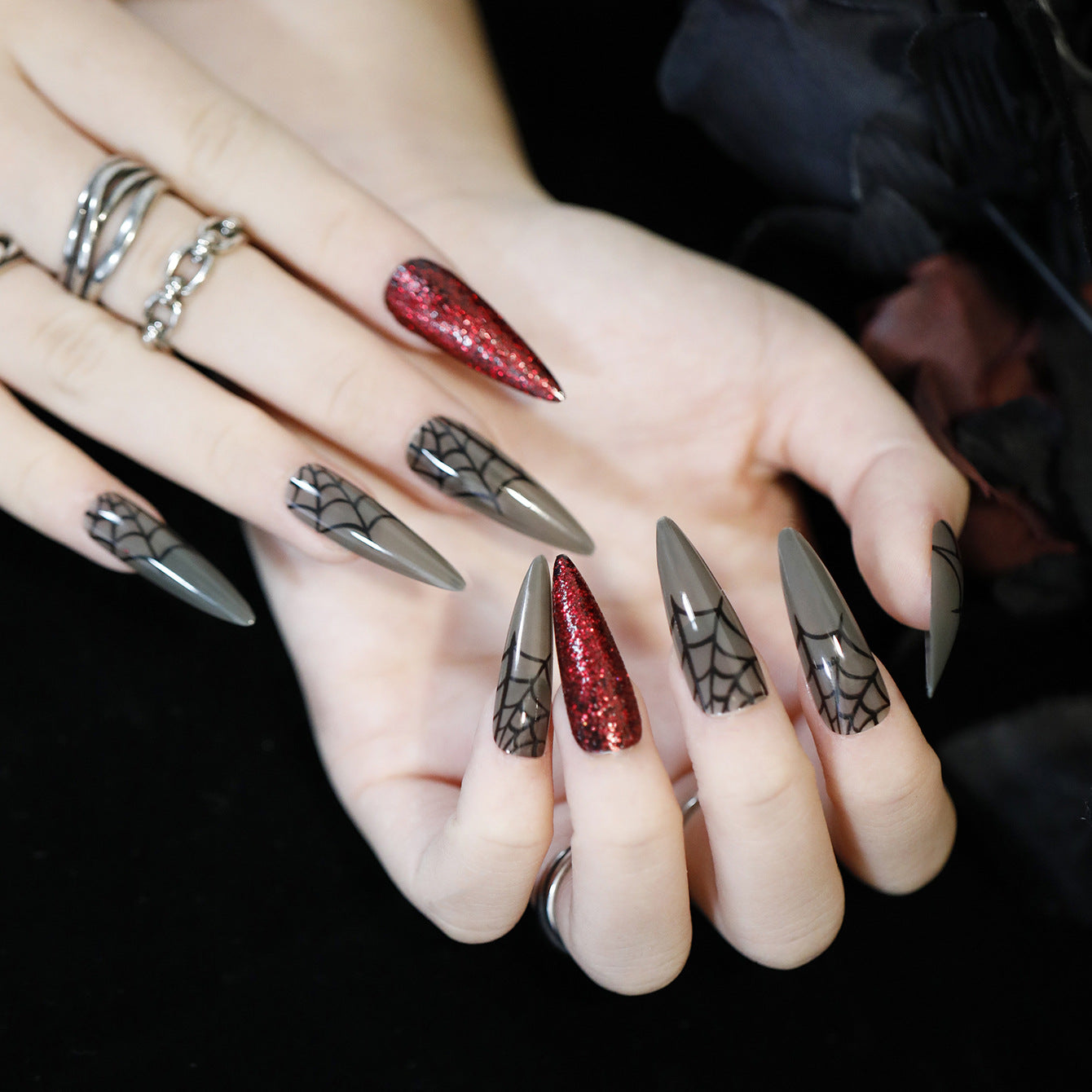 Coleção de Halloween Unhas de longa duração com acabamento em unhas postiças, remendo de unha, remendo de unha ｜ 365nails