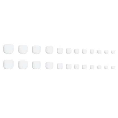Uñas postizas blancas puras y simples, esmalte de uñas a presión, uñas postizas blancas brillantes, manicura portátil, 24 piezas en caja | 365nails