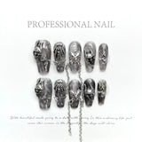 Hand-press on nails Dark Demon's Claw Sweet Cool Heavy Metal Sense Crow Heart Ghost Claw Bat | 365nails