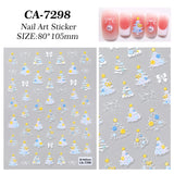 Original Christmas Tree Nail Art Sticker 5D Embossed Three-dimensional Happy Christmas Elements DIY Nail Sticker AA