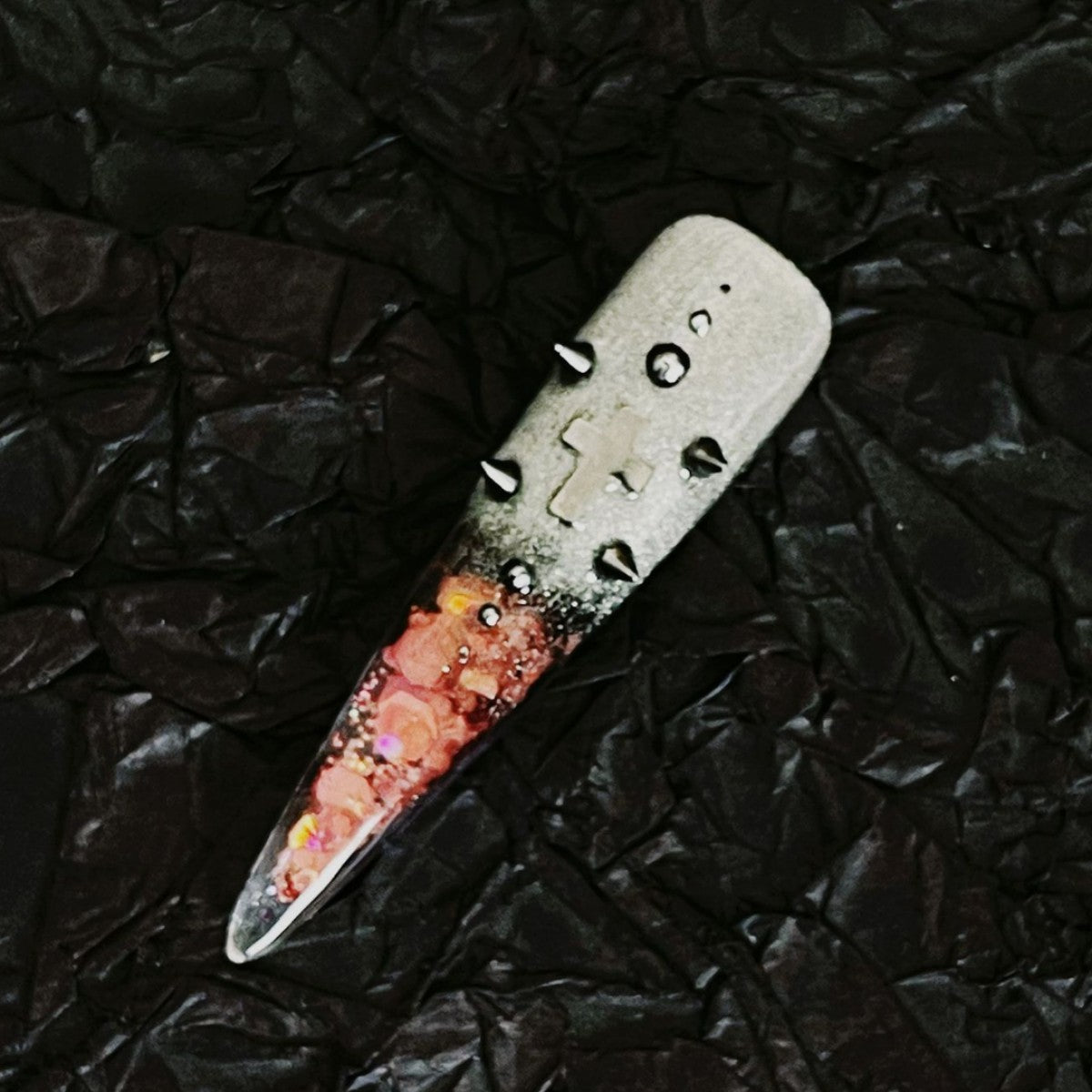 Title Blood Pact Nocturne | Vampire Rose Gothic Press-On Nails