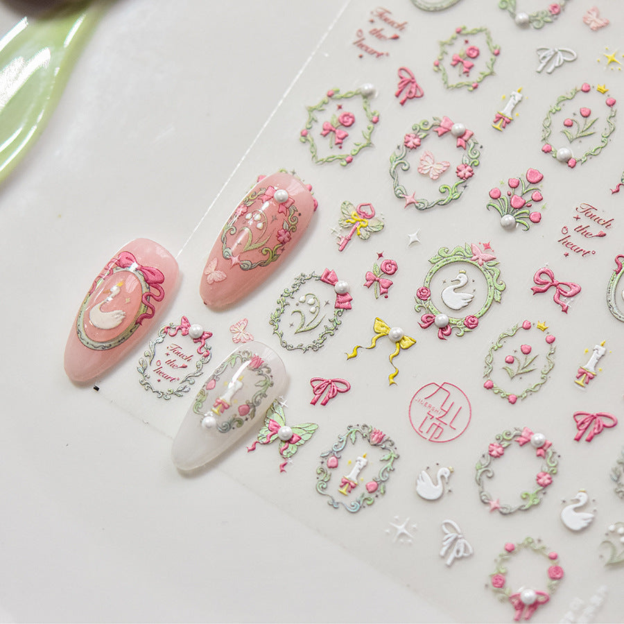 Crystal Diamond Frame – Elegant Vintage Nail Art Stickers