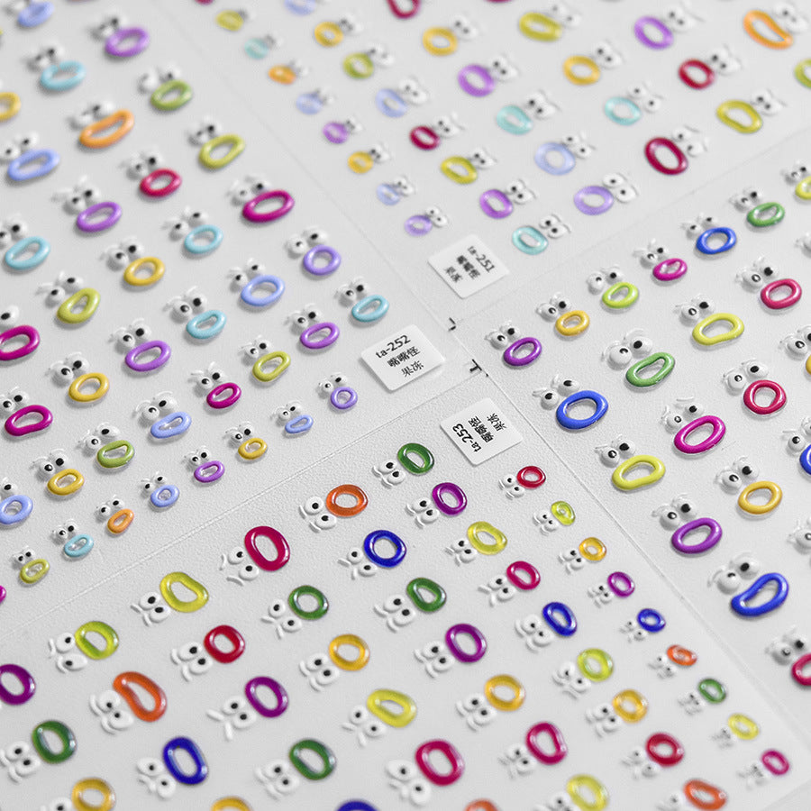 Googly Eyes Jelly Collection: "Silly Fun" – 3D Embossed Nail Sticker