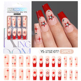 Press on nails fake nail patch extension nail Spice Girl medium rectangle removable 24 pieces with drill manicure