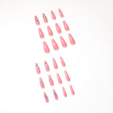 Pó para unhas postiças Long Ballet LOVE Nail Patch Patch removível para unhas ｜365nails