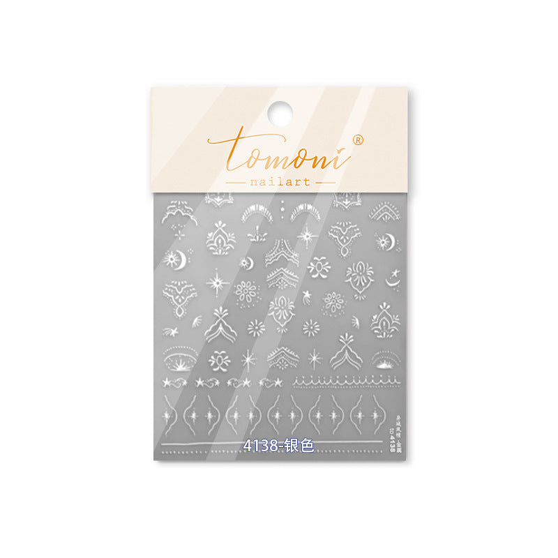 Rose Gold Sacred Symbols: "Mystic Boho Charm" – 5D Embossed Nail Sticker