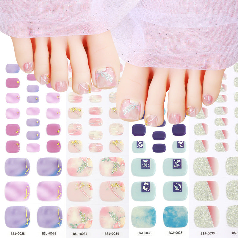 Semi-Cured Gel Nail Strips 3D Soft Glossy Toe Design (MOQ=3)