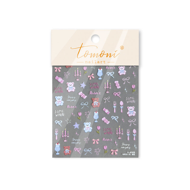 365nails: 귀여운 테디 베어 파티 – 네일 아트 스티커