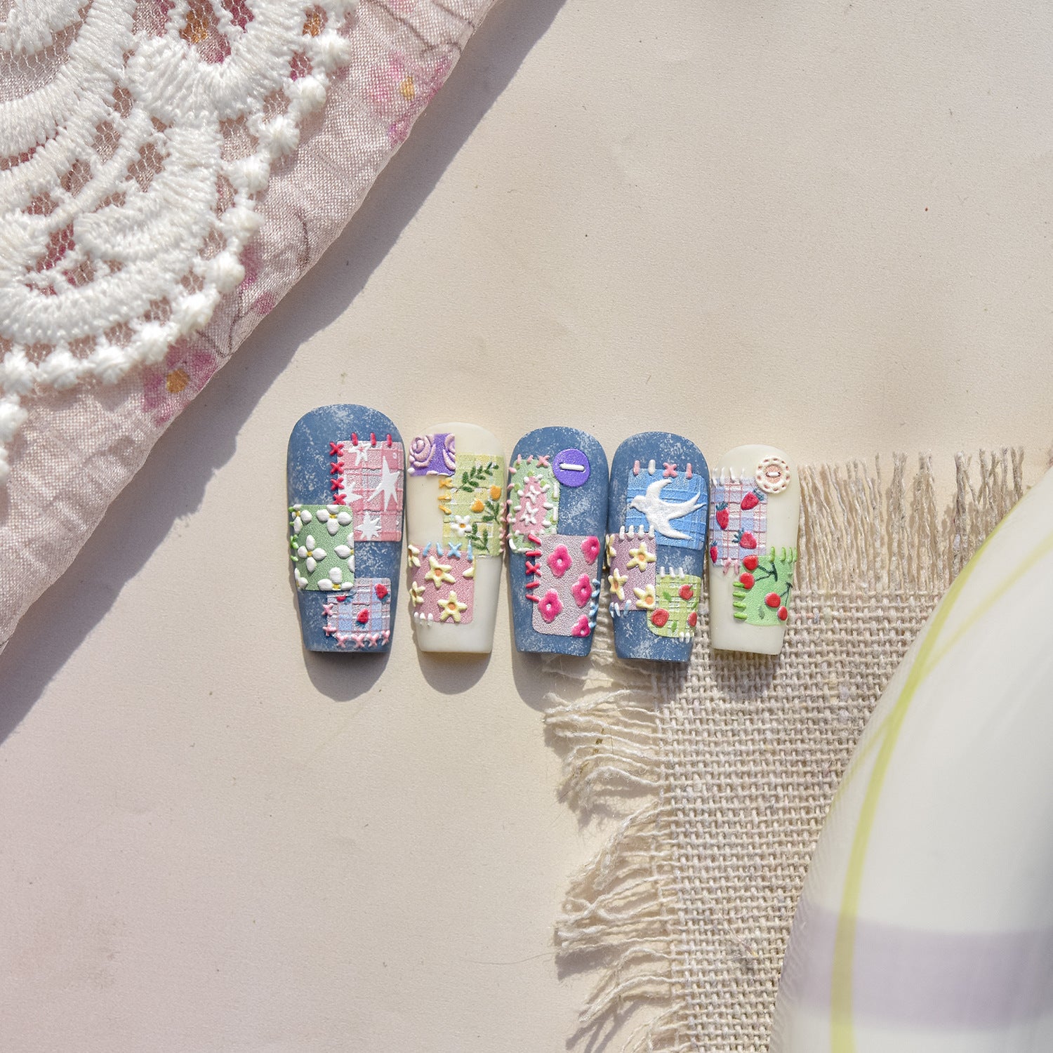Christmas Mini Nail Patch Collection: "DIY Festive Mini Nail Patch" – 3D Embossed Nail Sticker