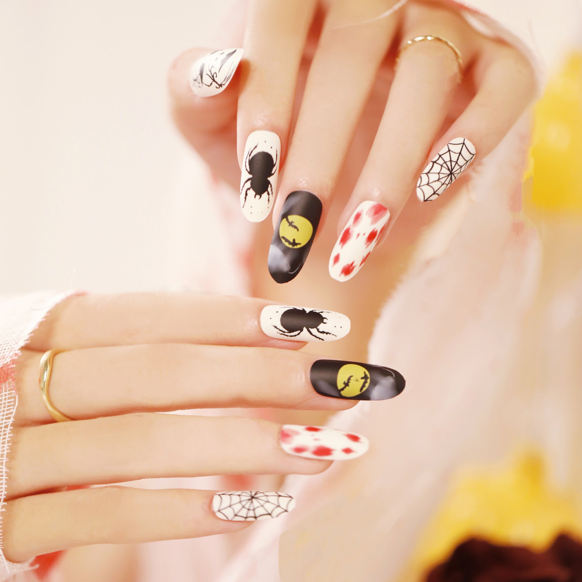 Collection d'ongles ronds d'Halloween, art des faux ongles, produits finis, faux ongles, patchs d'ongles｜365nails
