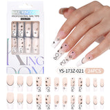 Press on nails fake nail patch extension nail Spice Girl medium rectangle removable 24 pieces with drill manicure