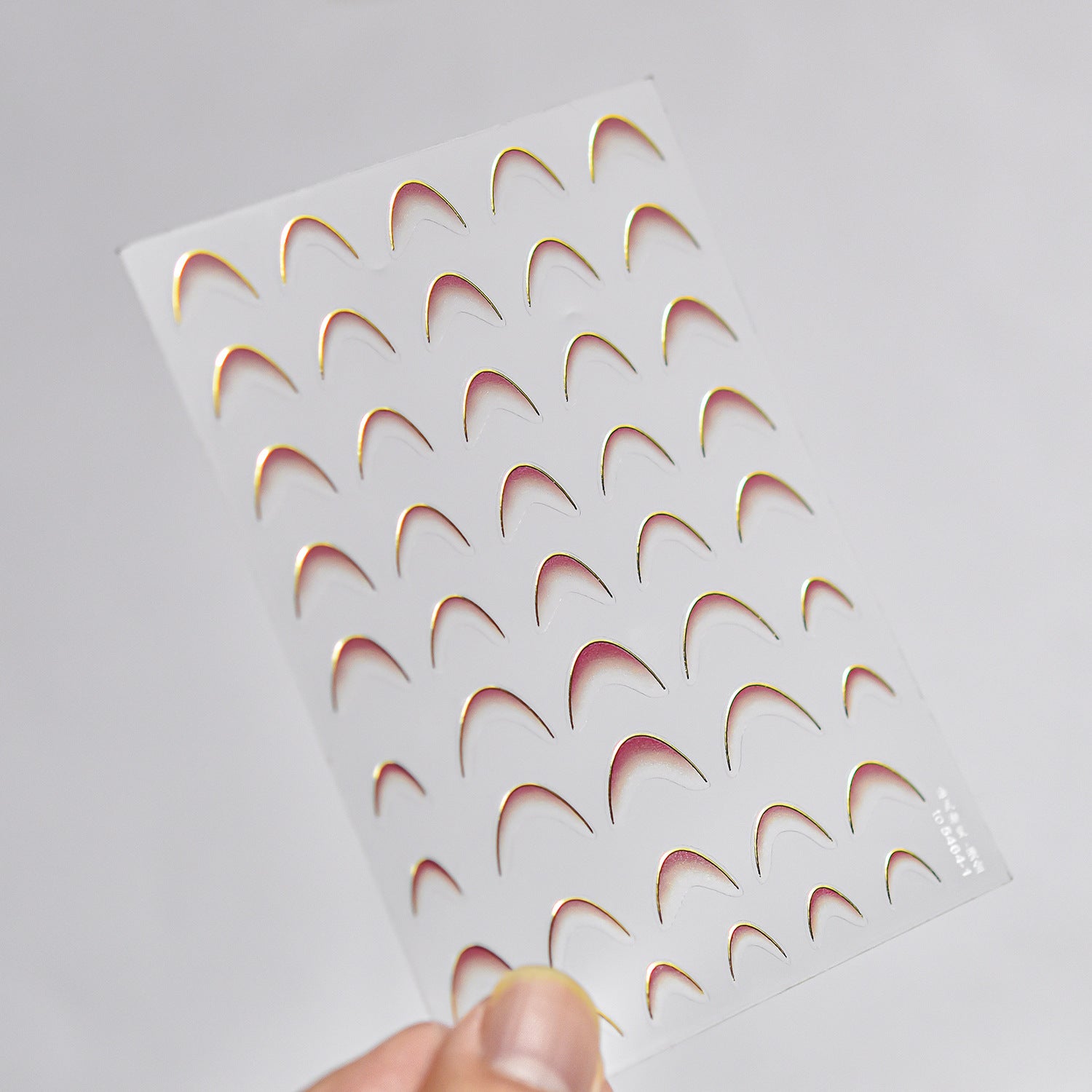 Pearl White Crescent: "Elegant Arch" – 5D Embossed Nail Sticker