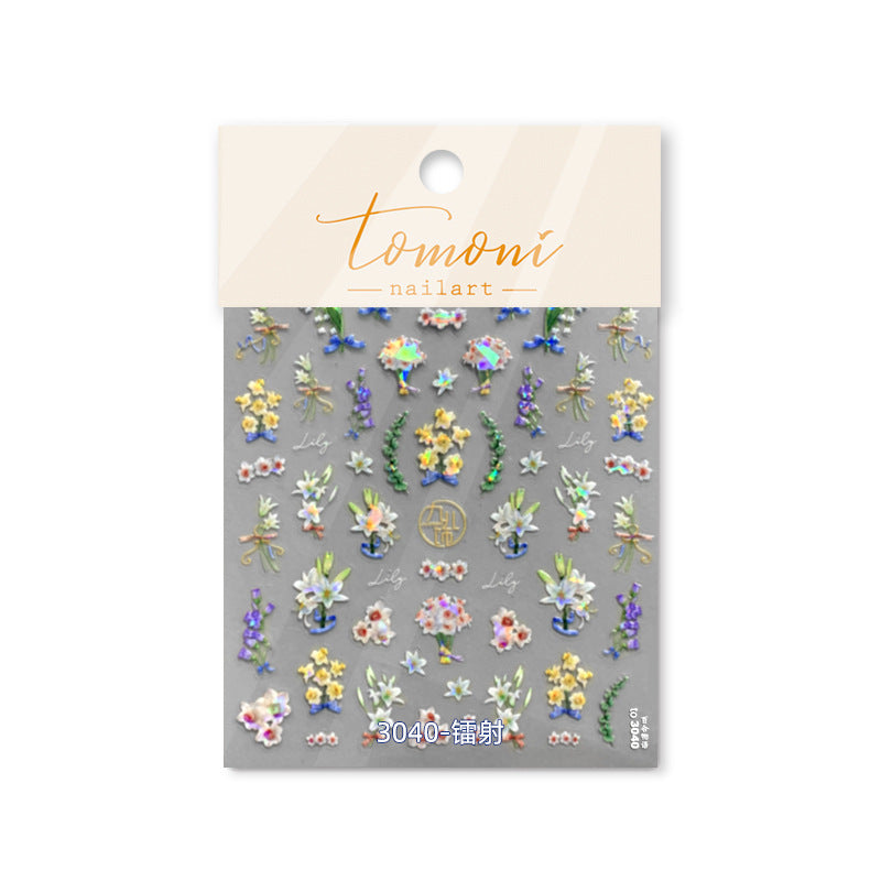 365nails: "Vintage Lily and Mixed Floral" – nail art stickers