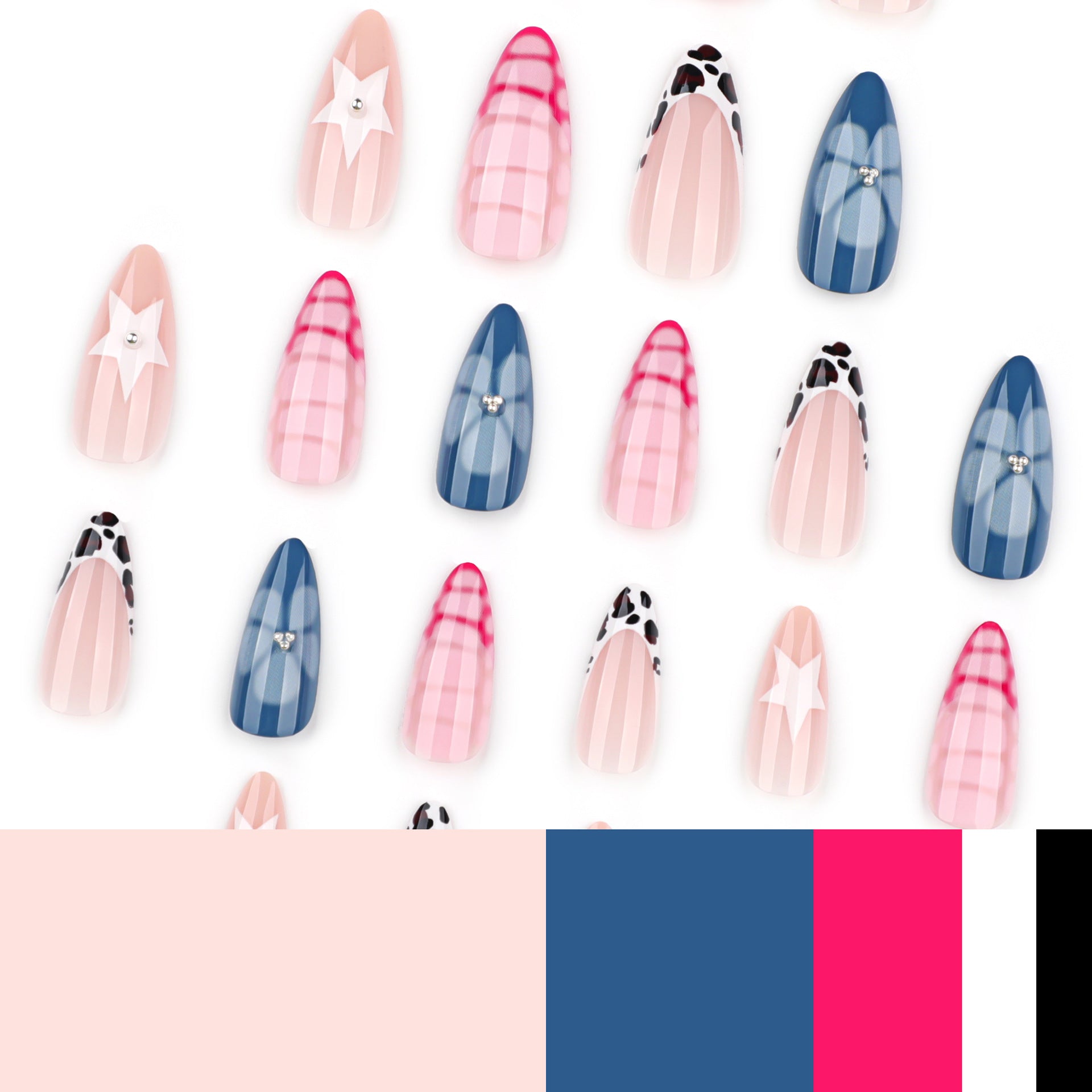 Crocodile pattern manicure nail piece French wearing nail fake nail cross-border hot-selling press on nails nail piece