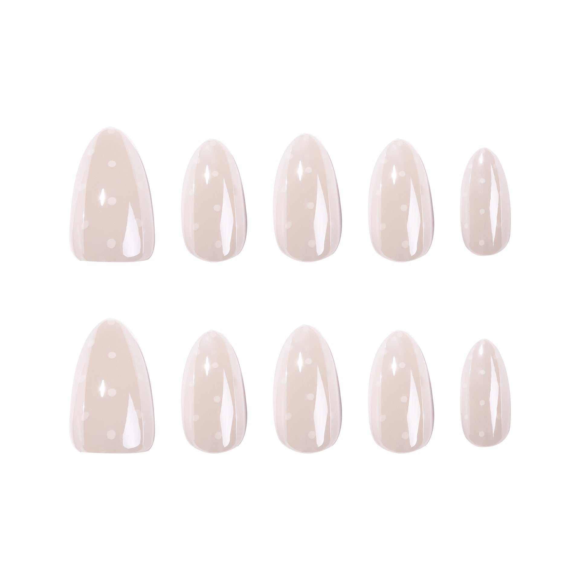365nails: "White Polka Dot Almond" – Minimalist Press-on Nails