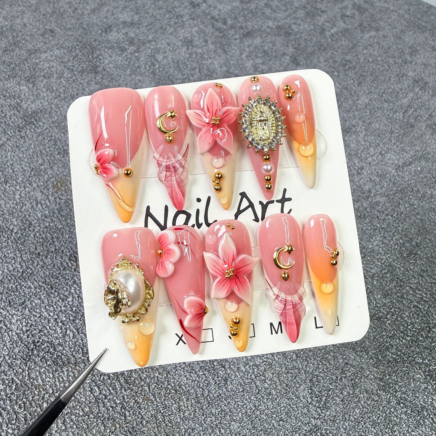 Sunset Blossom Elegance Series Press-On Nails
